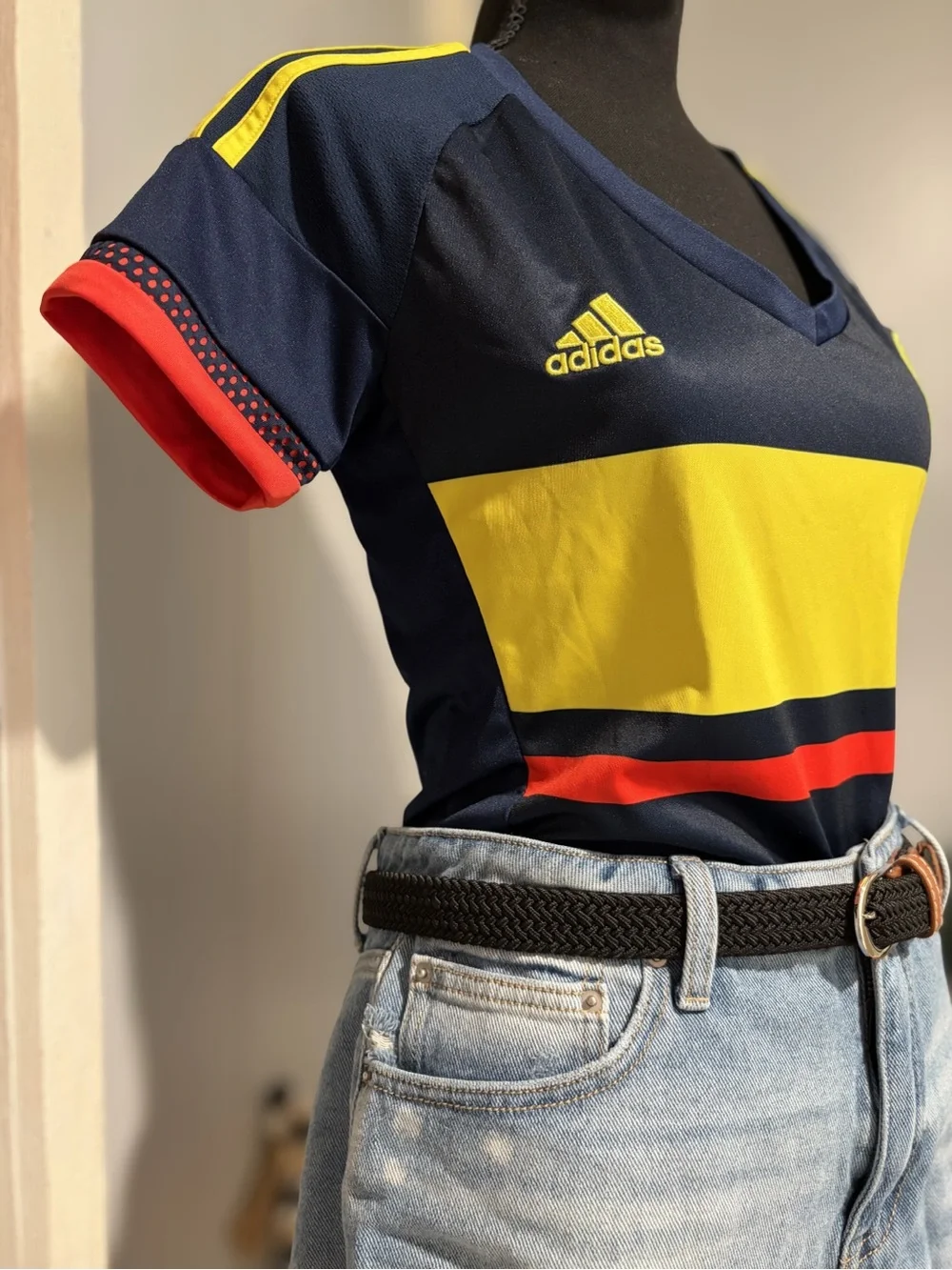 Adidas Colombia Jersey Women’s Blue National Team Soccer V Neck Size S - Picture 3 of 6